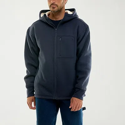 Hallstatt Workwear Mens Hooded Sherpa Lined Midweight Shirt Jacket In Blue