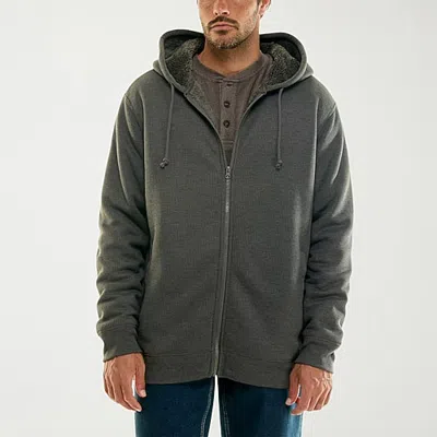 Hallstatt Workwear Mens Hooded Sherpa Lined Midweight Work Jacket In Black