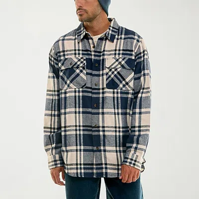 Hallstatt Workwear Mens Long Sleeve Regular Fit Flannel Shirt In Blue
