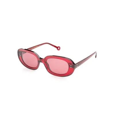 Hally & Son Burgundy Acetate Sunglasses In Red