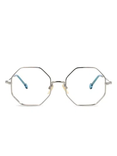 Hally & Son Geometric Frame Glasses In 银色