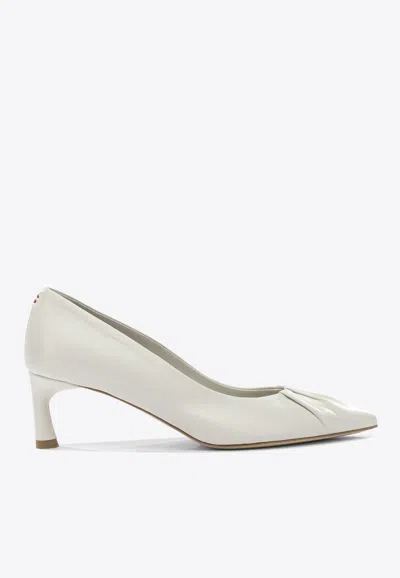Halmanera 45 Pleated Leather Pumps In White