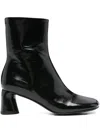 Halmanera 55mm Patent Leather Block-heel Boots In Black