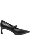 Halmanera 55mm Studded Pointed-toe Pumps In Black