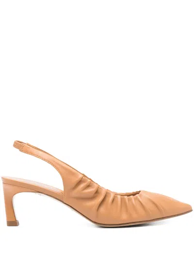 Halmanera 60mm Vale Slingback Pumps In Brown