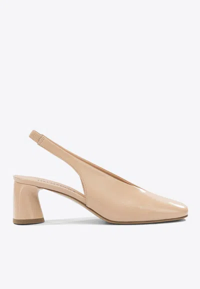 Halmanera 70 Leather Slingack Pumps In Pink