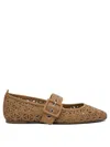Halmanera Laser-cut Buckle Flats In Brown