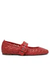 Halmanera Leather Ballet Flats In Red