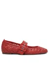 Halmanera Leather Ballet Flats In Red