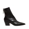 Halmanera Black Leather Ankle Boot Heel In Black