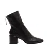 Halmanera Black Leather Ankle Boot Heel In Black