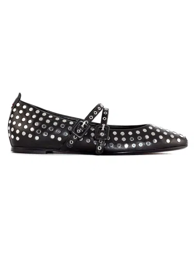 Halmanera Black Leather Ballerina