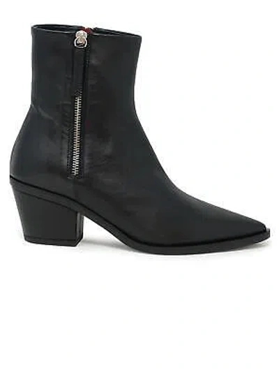 Pre-owned Halmanera Black Leather Baron Ankle Boots