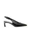 Halmanera Black Leather Slingback Heels Pumps In Black