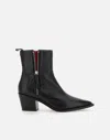 Halmanera Caren05 Black Patent Leather Plum Ankle Boots In Black