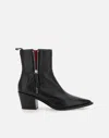 Halmanera Caren05 Black Patent Leather Plum Ankle Boots In Black
