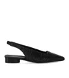 Halmanera Fold Black Slingback Ballet Flat Shoe In Black
