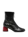 Halmanera Front-zip Leather Ankle Boots In Multi