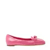 Halmanera Fuchsia Leather Low Moccasin In Pink