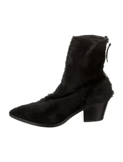 Pre-owned Halmanera Fur Sock Boots In Black