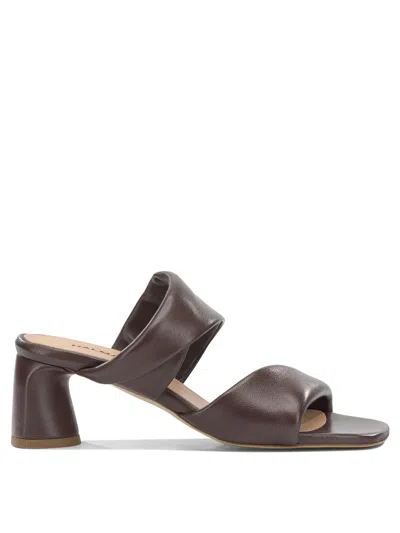 Halmanera Dally Padded Crossover-strap Sandals In Brown