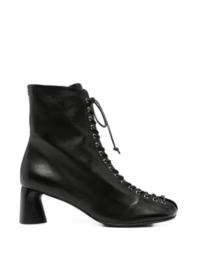 Halmanera Lace-up Leather Ankle Boots In Black