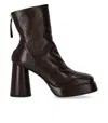 Halmanera Lara Dark Brown Heeled Ankle Boot In Brown