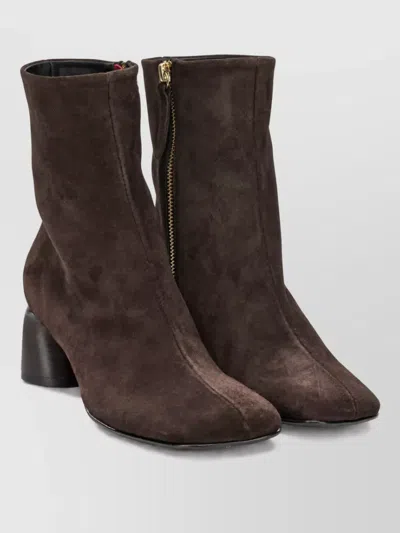Halmanera Leather Ankle Boots In Brown
