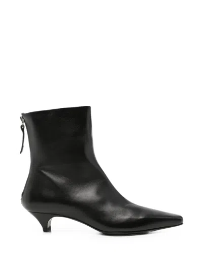 Halmanera Leather Ankle Boots In Black