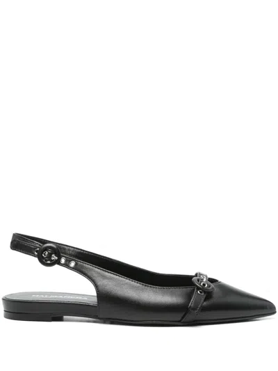 Halmanera Leather Ballet Flats In Black