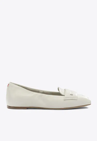 Halmanera Leather Ballet Flats In White