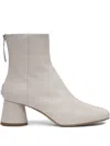 Halmanera Leather Block-heel Zip Boots In Gray