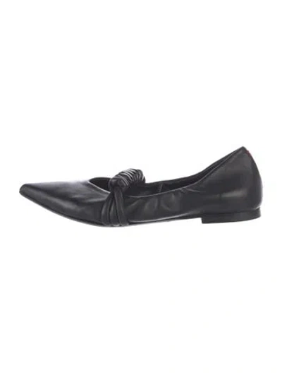 Pre-owned Halmanera Leather Braided Accents Ballet Flats In Blue