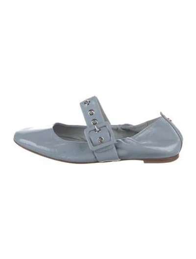 Pre-owned Halmanera Leather Mary Jane Flats In Blue