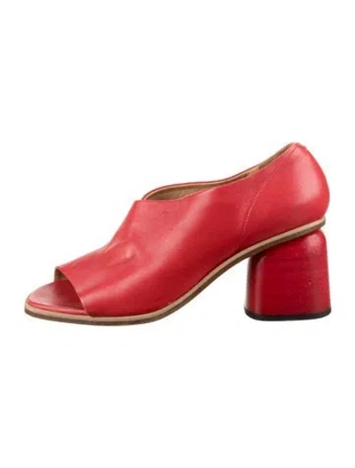 Pre-owned Halmanera Leather Sandals In Red