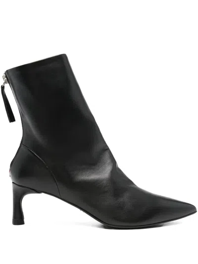 Halmanera Pointed-toe Zip-detail Boots In Black