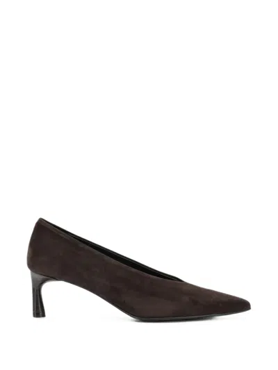 Halmanera Pointed-toe Suede Pumps In Brown