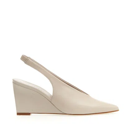 Halmanera Slingback Pelle Roccia Tacco 80 Mm In Neutrals