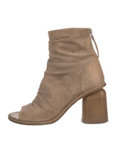 Pre-owned Halmanera Suede Boots In Neutral