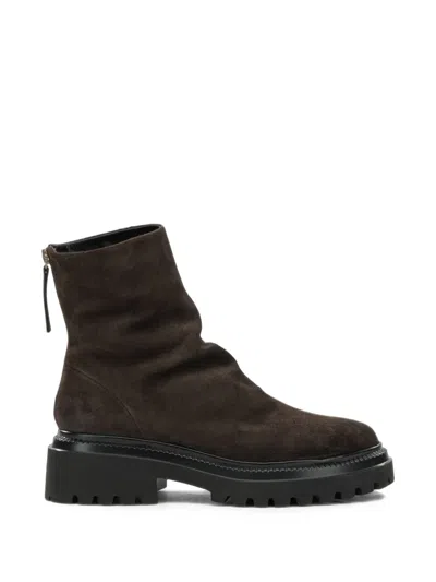 Halmanera Suede Chunky-sole Ankle Boots In Brown