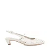 Halmanera White Leather Slingback With Studs In White