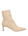 Halmanera Woman Ankle Boots Beige Size 8 Leather