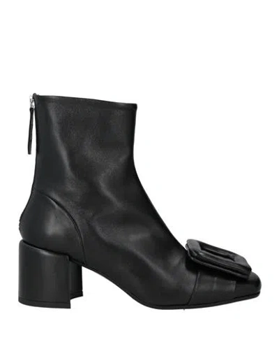 Halmanera Woman Ankle Boots Black Size 10 Leather