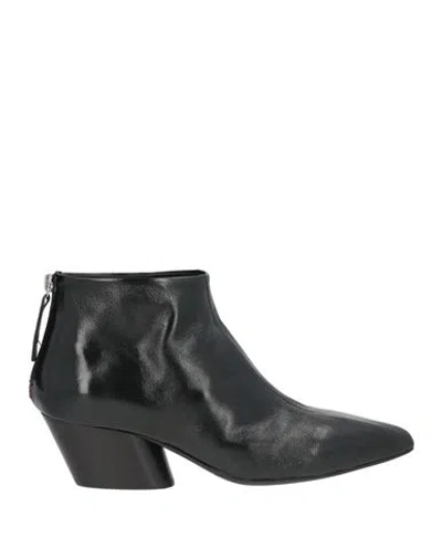 Halmanera Woman Ankle Boots Black Size 8 Leather In Multi