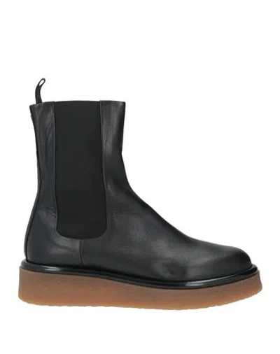 Halmanera Woman Ankle Boots Black Size 9 Leather In Multi