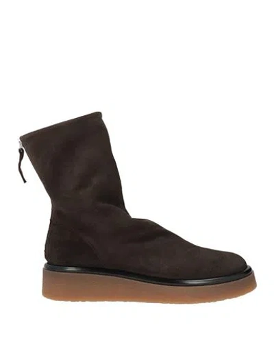 Halmanera Woman Ankle Boots Charcoal Size 8 Leather In Gray