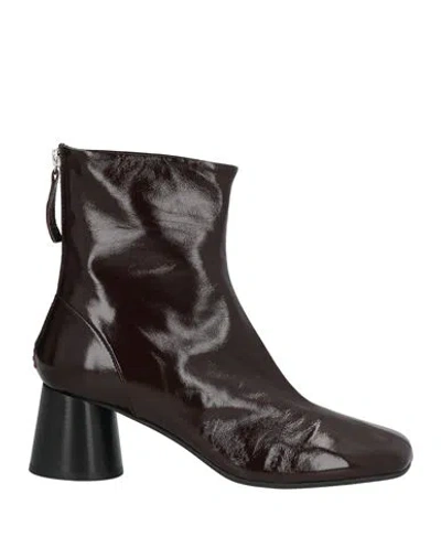 Halmanera Woman Ankle Boots Dark Brown Size 10 Leather