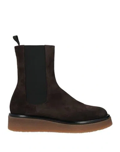 Halmanera Woman Ankle Boots Dark Brown Size 8 Leather
