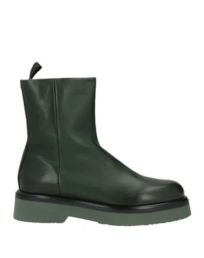 Halmanera Woman Ankle Boots Dark Green Size 8 Soft Leather