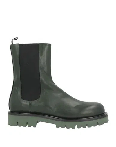 Halmanera Woman Ankle Boots Deep Teal Size 8 Leather In Green